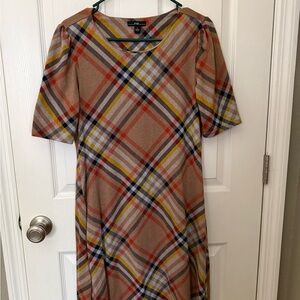 R&K Multicolor Plaid Midi Dress